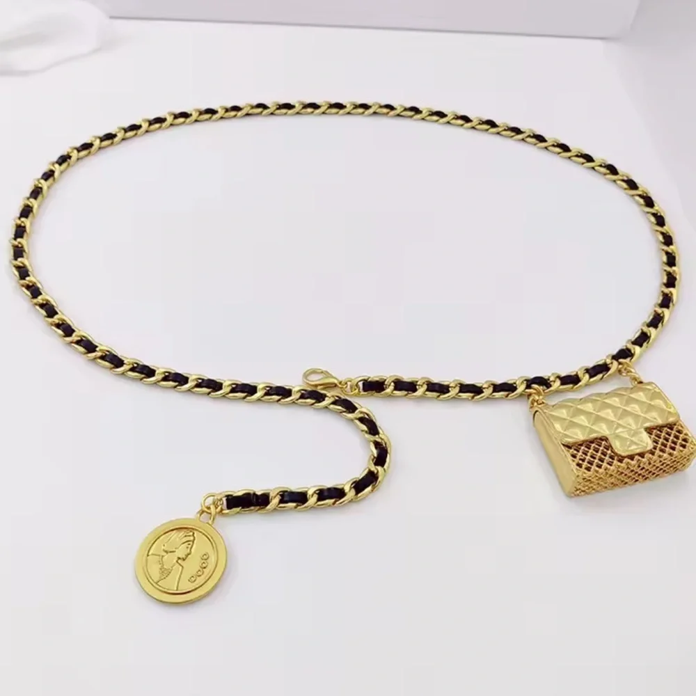 Luxury Fashion luxury anthro Gold Chain Belt charm
